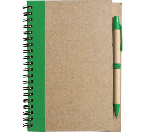 Notizblock mit Stift - Recycled, Grün