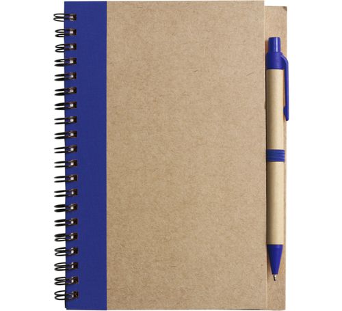 Notizblock mit Stift - Recycled, Blau