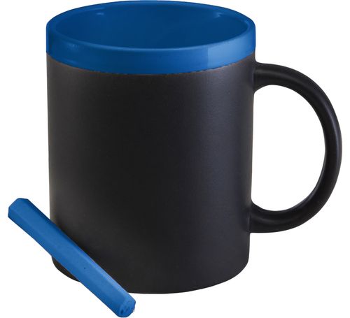 Becher mit Kreide, Schwarz/Blau