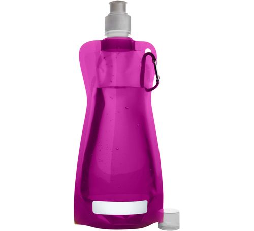 Faltbare Trinkflasche/Sportflasche, Transparent-Rosa
