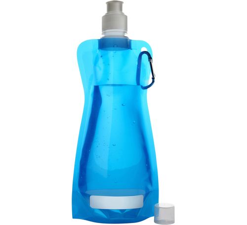 Faltbare Trinkflasche/Sportflasche, Transparent-Hellblau