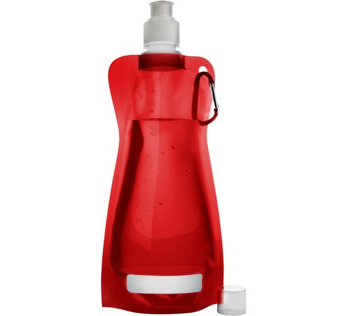 Faltbare Trinkflasche/Sportflasche, Transparent-Rot