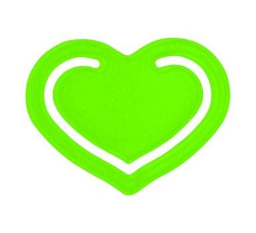 Papierklammer Herz, Transparent-Grün