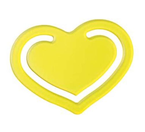 Papierklammer Herz, Transparent-Gelb