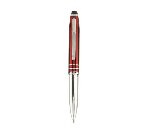 Kugelschreiber Brando glänzend mit LED & Stylus, Metall Bordeaux