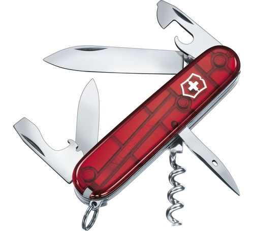  Multifunktionales Taschenmesser Victorinox Spartan , Transparent-Rot