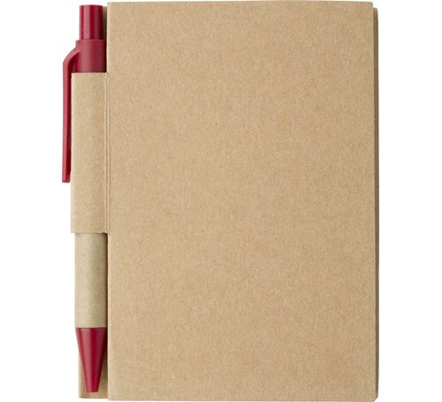 Notizbuch mit Stift, Rot