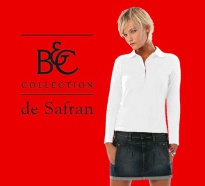 B&C Damen Polo Safran Pure LSL White