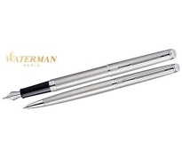 Waterman Hemisphere Essential Steel CT Schreibset