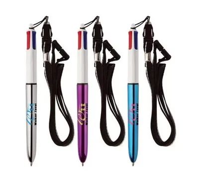 BIC 4 Colours Shine + Lanyard