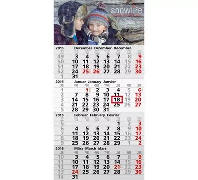 4-Monatskalender Mega (Einblatt)