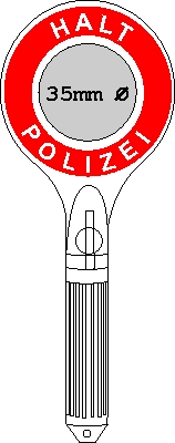 Kapselheber Polizeikelle: Werbeartikel Kapselheber Polizeikelle bedrucken